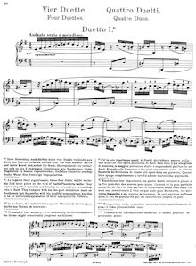Partition complète, 4 Duettos, Bach, Johann Sebastian