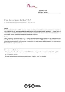 Faut-il avoir peur du G.A.T.T.? - article ; n°3 ; vol.8, pg 3-36