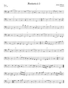 Partition viole de basse, Prelude et fantaisies pour 3 violes de gambe par John Hilton