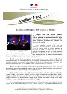La musique française fait chanter la planète 001