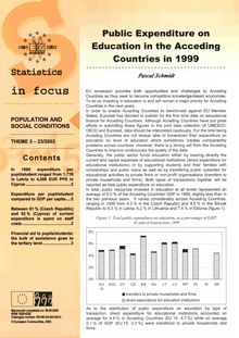 Public Expenditure on Education in the Acceding Countries in 1999