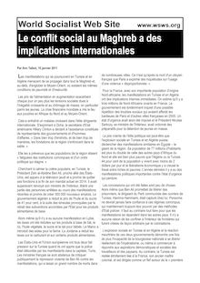 Le conflit social au Maghreb a des implications internationales