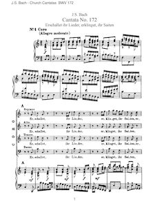 Partition complète, Erschallet, ihr chansons, Bach, Johann Sebastian par Johann Sebastian Bach