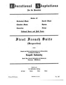Partition complète, French  No.1, Bergerettes, Godowsky, Leopold