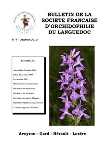 Bulletin de la société française d orchidophilie du Languedoc - janvier 2010