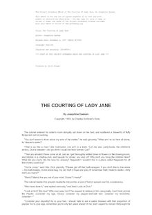 The Courting Of Lady Jane