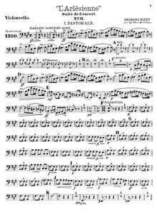 Partition violoncelles, L Arlésienne  No.2, Bizet, Georges par Georges Bizet