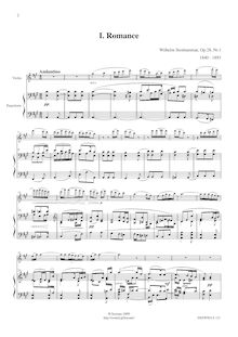 Partition No.1 Score (Piano reduction), 2 Romances, Op.28, Stenhammar, Wilhelm