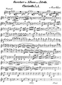 Partition clarinette 1, 2 (A), Alfonso und Estrella, Schubert, Franz