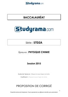 Corrigé BAC STD2A 2015 Physique-Chimie