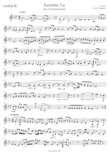 Partition violons II, Lezione 3a per il Venerdì Santo, F minor, Lenzi, Carlo
