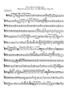 Partition Trombone 1, 2, 3 (ténor, basse clefs), Piano Concerto No.1, Op.23