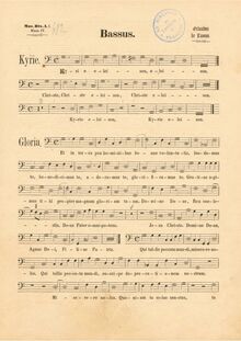 Partition Bassus (color scan), Missa Jäger, Missa Venatorum, Missa octavi toni