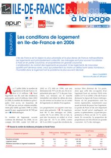 Les conditions de logement en Ile-de-France en 2006