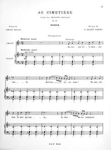 Partition , Au cimetière (F major), Mélodies Persanes, op.26, Saint-Saëns, Camille