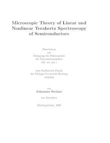 Microscopic theory of linear and nonlinear terahertz spectroscopy of semiconductors [Elektronische Ressource] / vorgelegt von Johannes Steiner
