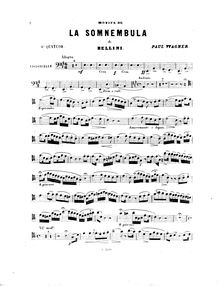 Partition de violoncelle, quatuor No.6, Motifs de  La sonnambula 