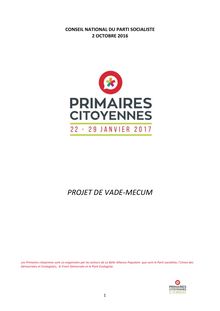 Projet de Vade-mecum primaires citoyennes CN 2 octobre 2016