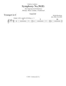 Partition trompette, Symphony No.38  Children s Lullabies , E major par Michel Rondeau