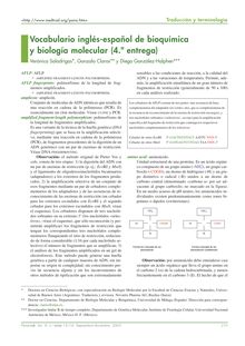 Vocabulario inglés-español de bioquímica y biología molecular (4.ª entrega)
