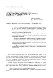 Sobre los niveles de ploidia y otras particularidades cromosómicas de algunos vegetales castellano-leoneses de preferencias calcicolas