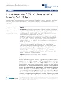In vitro corrosion of ZEK100 plates in Hank s Balanced Salt Solution
