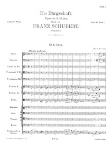 Partition Act I, Die Bürgschaft, D.435, Schubert, Franz