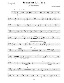 Partition timbales, Symphony No.2, E minor, Rondeau, Michel