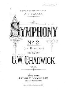Partition complète, Symphony No.2, Op.21, Chadwick, George Whitefield