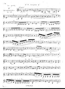 Partition violon 2, corde quintette No.9, Onslow, Georges