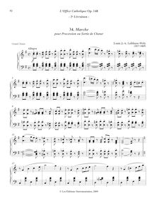 Partition 3, Marche pour Procession ou Sortie de Chœur (G major), L’Office Catholique, Op.148
