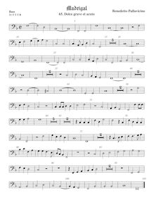 Partition viole de basse, Il quinto libro de madrigali a cinque voci. par Benedetto Pallavicino