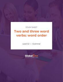 Two and three word verbs: word order