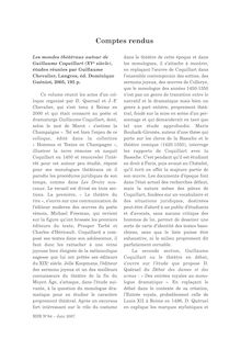 Les mondes théâtraux autour de Guillaume Coquillart (XVe siècle), études réunies par Guillaume Chevalier  ; n°1 ; vol.64, pg 133-134
