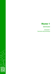 Fiches de présentation des séminaires Master 1 semestre - Master 1