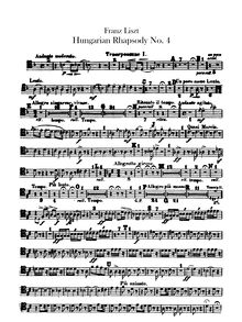 Partition Trombone 1, 2 (ténor), 3 (basse), Tuba, Hungarian Rhapsody No.12