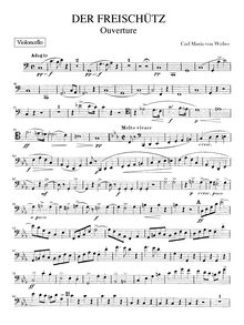 Partition violoncelles, Der Freischütz, Op.77, Eine romantische Oper in 3 Aufzügen