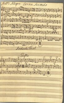 Partition Corno Secondo, Concerto Ex D# a 8 stim, D major, Anderssen