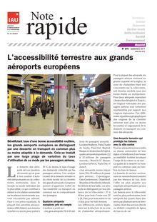 L accessibilité terrestre aux grands aéroports européens.