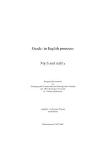 Gender in English pronouns [Elektronische Ressource] : myth and reality / vorgelegt von Susanne Wagner