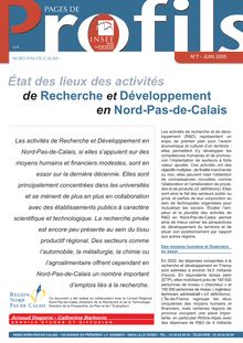 État des lieux des activités de Recherche et Développement en Nord-Pas-de-Calais