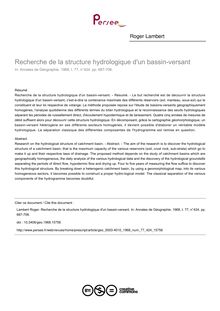 Recherche de la structure hydrologique d un bassin-versant - article ; n°424 ; vol.77, pg 687-706