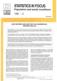 Low income and low pay in a household context (EU-12)