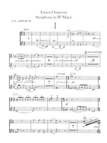 Partition cor 1/2, 3/4 (F), Symphony en B-flat major, Chausson, Ernest