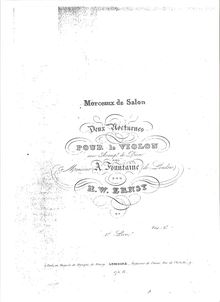 Partition Title Page, nocturnes pour violon et Piano, Op.8, Ernst, Heinrich Wilhelm