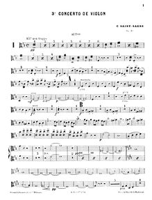 Partition altos, violon Concerto No.3, B minor, Saint-Saëns, Camille