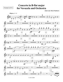 Partition trompette 2 (en B♭), Vuvuzela Concerto, Bb major, Matthews, John-Luke Mark