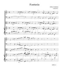 Partition Fantasia VdGS No. 6 - partition complète, fantaisies et Pavin pour 3 violes de gambe et orgue
