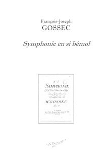 Partition complète, Symphonie No.1, B♭ major, Gossec, François Joseph