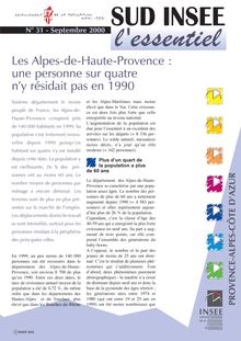  Les Alpes de-Haute-Provence : une personne sur quatre n y résidait pas en 1990